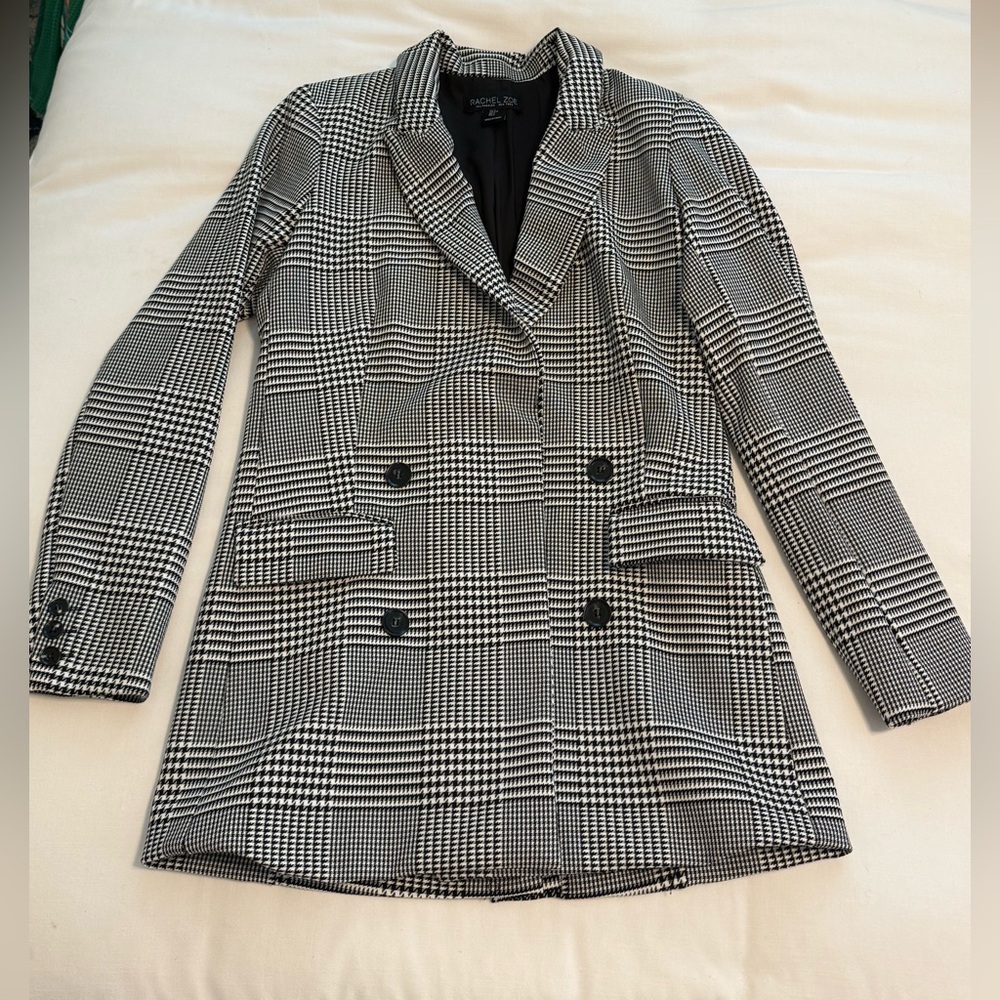 Rachel Zoe Black and White Houndstooth Blazer